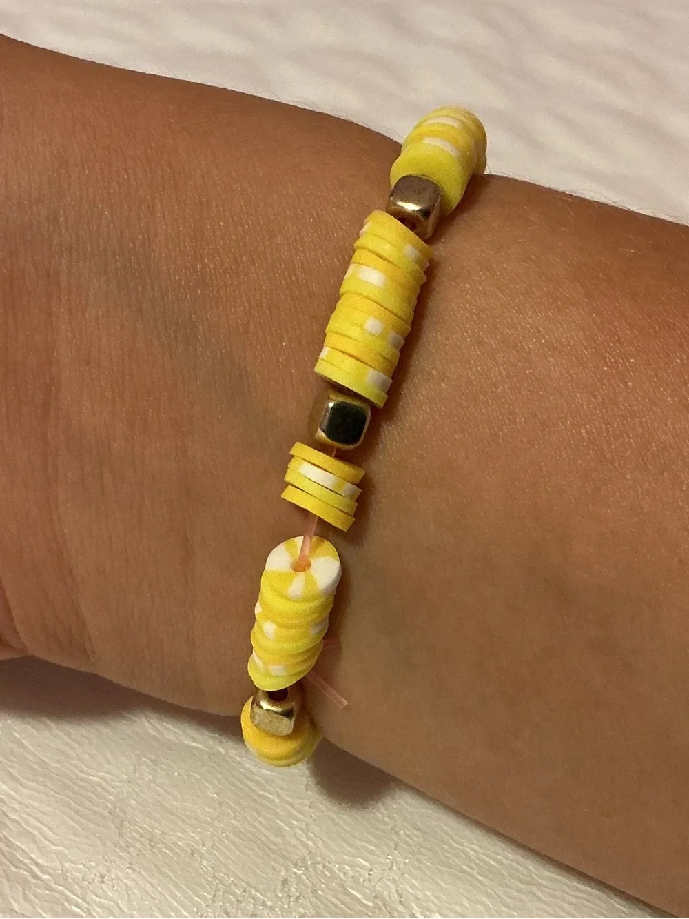 Pink and Teal Beaded Stretch Bracelet - Women's Jewelry